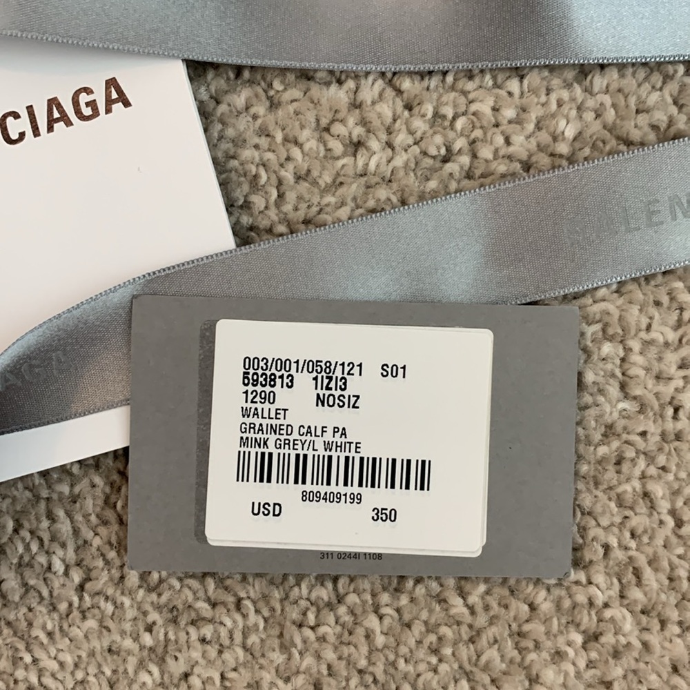 Balenciaga Mink Grey Calf Skin Wallet - Picture 12 of 12